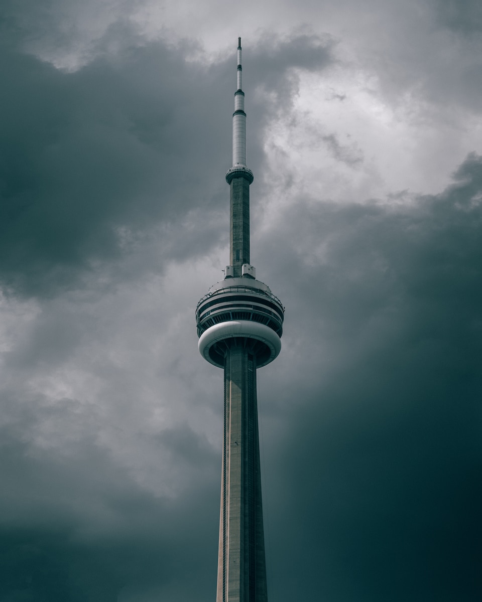 a tall tower with a sky background