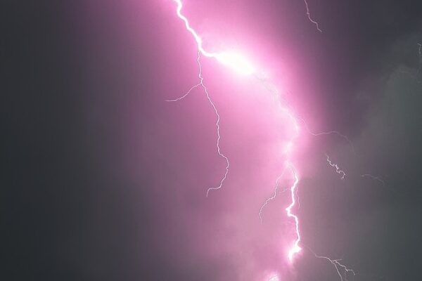 lightning UNK on black sky