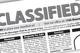  Classified Ads for the Week of April 24 – April 30, 2024