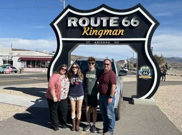 Route 66 Photo Op outside the Visitor's Center in Downtown Kingman, AZ.